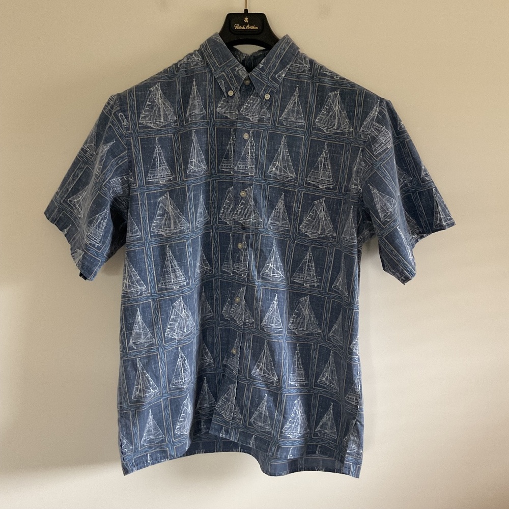 VTG Dietrich Varez by Reyn Spooner Sailboat Hawaiian Shirt Sz XL Nautical Preppy
